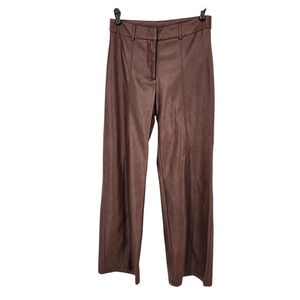 Anthropologie Avec Les Filles Vegan Leather Wide Leg Crop Pants Size Medium